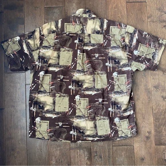 Vintage north river outfitters fishing tackle short sleeve button up size XL - Picture 2 of 5